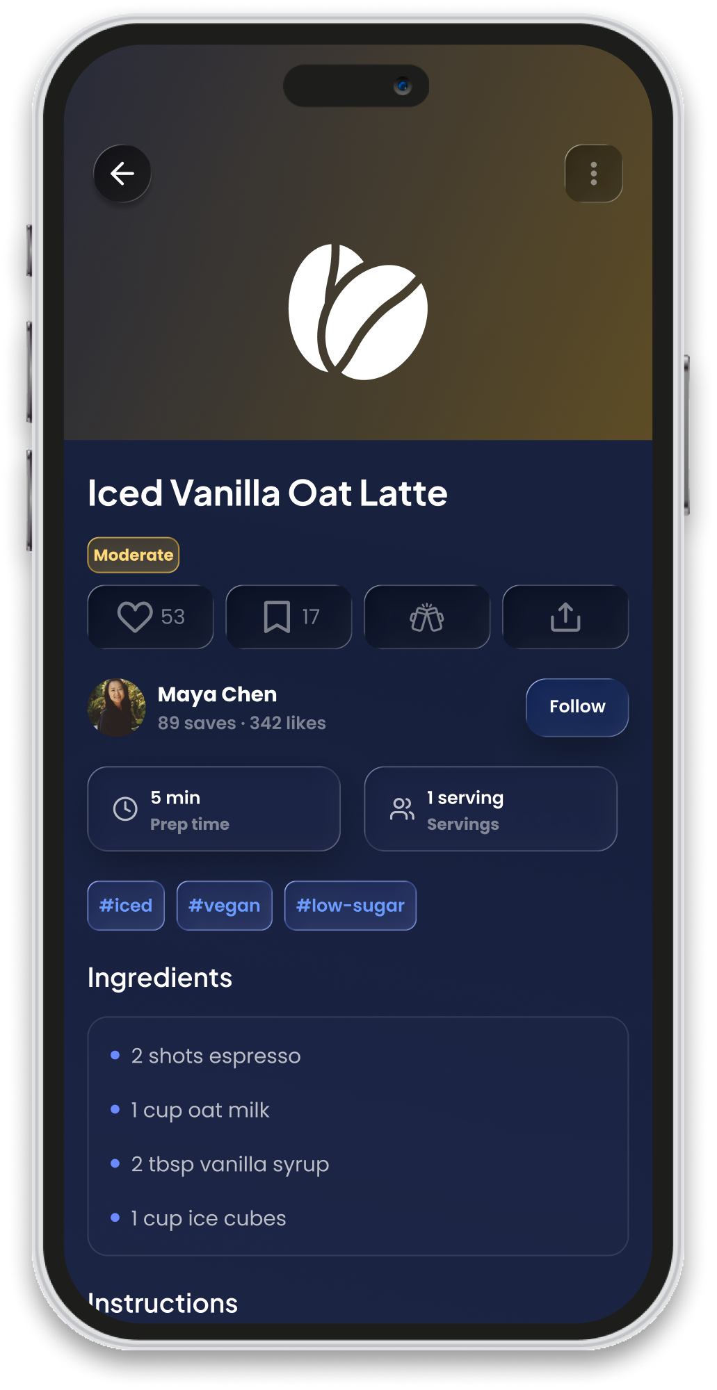 Recipe detail screenshot